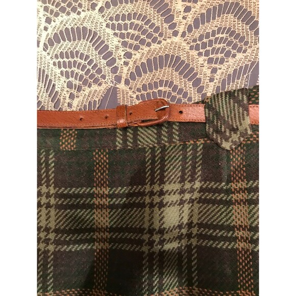 Vintage Pendleton Wool Skirt Size Small 60s Retro Green Plaid Straight A-Line - Picture 6 of 8